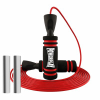 Скакалка швидкісна PowerPlay X ROPE з обтяжувачами (120г*2) 3м, чорно/червона, код: PP_4212_Red