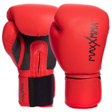 Рукавички боксерські Maxxmma на липучці 12 унцій, червоний, код: GB01S_12R