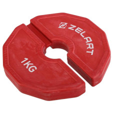 Блини диски змінні гумові Zelart Rubber Change Plates 1 кг, червоний, код: TA-1692-1