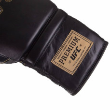 Рукавички боксерські шкіряні UFC PRO Prem Lace Up 18 унцій, чорний, код: UHK-75047-S52