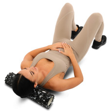 Роллер масажний циліндр (ролик мфр) Grid Spine Roller EVA LiveUp 45см, чорний, код: LP8233