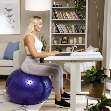 Фітбол масажний Hop-Sport 65см фіолетовий + насос, код: 5902308230323