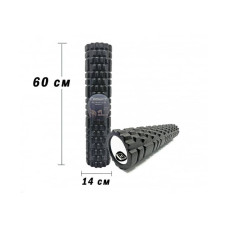 Масажний ролер EasyFit Grid Roller v.3.1 600х145 мм, чорний, код: EF-2037-BK-EF