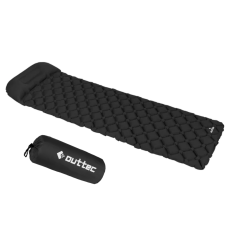 Надувний килимок Outtec 195х55х5см з подушкою соти чорний, код: 5907766665724