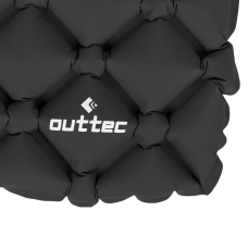 Надувний килимок Outtec 195х55х5см з подушкою соти чорний, код: 5907766665724