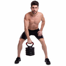 Набір гантелей зі штангою та гирями 3в1 BioGym багатофункціональний 50кг, чорний-червоний, код: LN-1100-50-S52