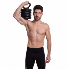 Набір гантелей зі штангою та гирями 3в1 BioGym багатофункціональний 50кг, чорний-червоний, код: LN-1100-50-S52