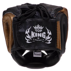 Шолом боксерський з повним захистом шкіряна Top King Empower XL чорний-золотий, код: TKHGEM-02_XLBKG-S52