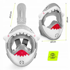 Маска для снорклінгу дитяча Tsunami Shark повнолицьова, сірий код: P-5905973405447