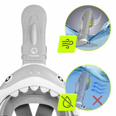 Маска для снорклінгу дитяча Tsunami Shark повнолицьова, сірий код: P-5905973405447