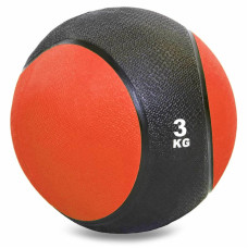 Медбол м'яч медичний Medicine Ball Record 3 кг, чорний-помаранчевий, код: C-2660-3_OR