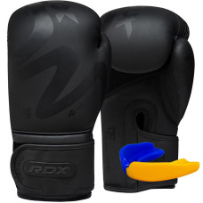 Боксерські рукавиці RDX F15 Noir Matte 14 унцій, чорний, код: BGR-F15MB-14oz