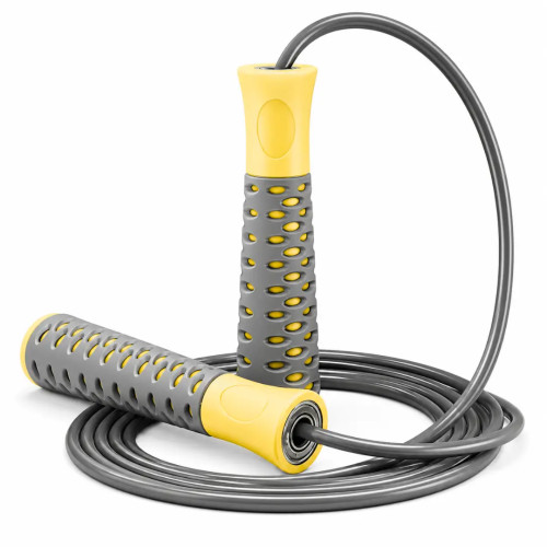Скакалка PowerPlay Jump Rope PRO+ 2,75 м., сіро-жовта, код: PP_4206_Grey/Yellow