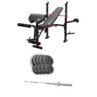 Набір Hop-Sport Premium 39кг з лавою HS-1055 Pro та штангою, код: 00-G00000218
