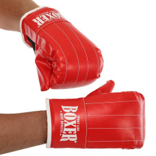 Снарядні рукавички Boxer розмір L, червоний-чорний, код: 2015_L_RBK-S52
