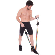 Еспандер багатофункціональний для фітнесу 5 джгутів SP-Sport Resistance Band у чохлі, код: FI-801-S52