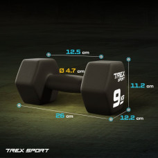 Гантелі для фітнесу неопренові TREX Sport TX-090VD 2x9кг, код: 5902308231290
