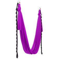 Гамак для йоги зі стропами та кріпленням до стелі FitGo Antigravity Yoga 5100х3070 мм, фіолетовий, код: DH6026-1_V