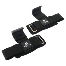 Гаки для підтягування і тяги на зап'ястя Ezous Weightlifting Hook 2 шт, чорний, код: B-13