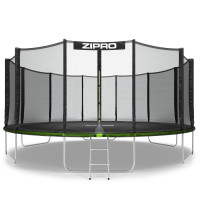 Садовий батут Zipro Jump Pro з вуличною сіткою 16FT 496 см, зелений-чорний, код: 5902659840752-IN
