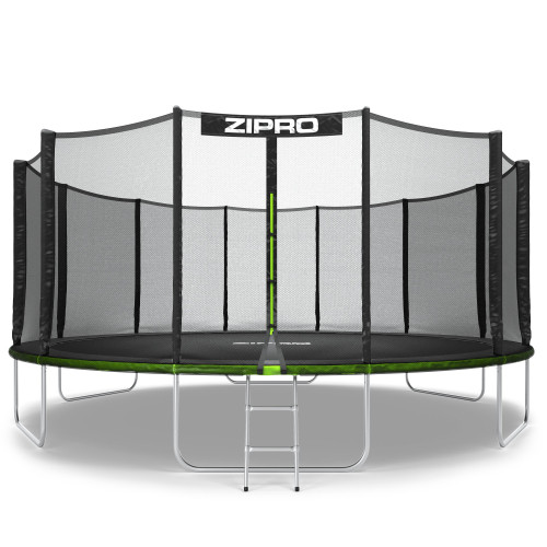Садовий батут Zipro Jump Pro з вуличною сіткою 16FT 496 см, зелений-чорний, код: 5902659840752-IN