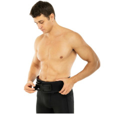 Пояс для пауерліфтингу з карабіном шкіряний Mdbuddy Weightlifting Belt XL, чорний-червоний, код: TA-3231_XLBKR