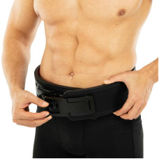 Пояс для пауерліфтингу з карабіном шкіряний Mdbuddy Weightlifting Belt XL, чорний-червоний, код: TA-3231_XLBKR