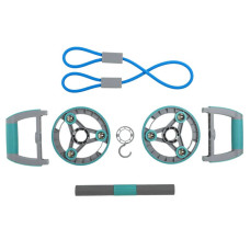 Колесо для преса 3 в 1 універсальний компактний фітнес-набір Yogaplus Multipurpose сірий-бірюзовий, код: FI-9377_T