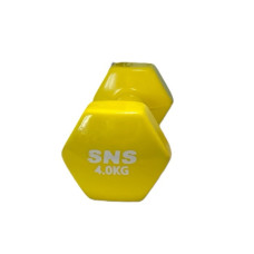 Гантель вінілова SNS 1х4 кг, жовтий, код: 12673-SNS
