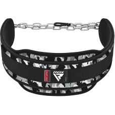 Пояс для обтяжень неопреновий з ланцюгом RDX T7 Pro Dipping Belt 2 Layer Camo Grey, код: WDB-T7CG