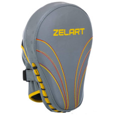 Лапа вигнута для боксу та єдиноборств Zelart 190x50x260 мм, 2шт, сірий-жовтий, код: BO-3875_GR