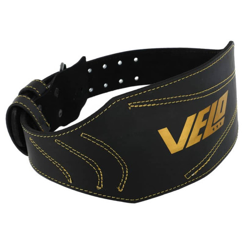 Пояс атлетичний шкіряний Velo M ширина-15см, чорний-золотий, код: VL-9738_M