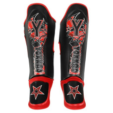 Захист гомілки та стопи дитячий Муай Тай, ММА, Кікбоксинг Yokkao XL, чорний-червоний, код: BO-9793_XLR