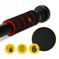 Турнік розсувний 4Fizjo Basic 61.5-100 см, чорний-червоний, код: P-5905973402712