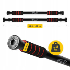 Турнік розсувний 4Fizjo Basic 61.5-100 см, чорний-червоний, код: P-5905973402712