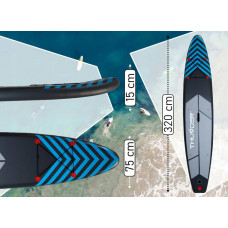 Надувна SUP дошка Thunder Steel з веслом, 3650х760х150 мм, синій, код: SUP-STEEL-BLUE