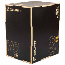 Пліобокс для кросфіту Zelart Wood Plyo Box 1шт, 75см, чорний, код: FI-4884-2