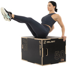 Пліобокс для кросфіту Zelart Wood Plyo Box 1шт, 75см, чорний, код: FI-4884-2