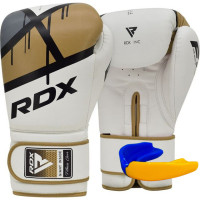 Боксерські рукавиці RDX F7 Ego 8 унцій, білий-золотий, код: BGR-F7GL-8oz