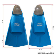 Ласти тренувальні із закритою п"ятою Fins Training MadWave розмір 37-38, зелений, код: M074710_3738GRE