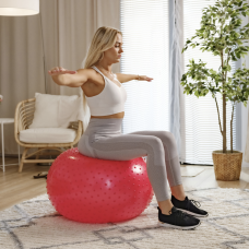 Фітбол масажний Hop-Sport 65см червоний + насос, код: 5902308230330