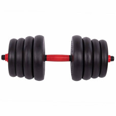Набір гантелей зі штангою та гирями 3в1 BioGym багатофункціональний 30кг, чорний-червоний, код: LN-1100-30-S52