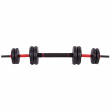 Набір гантелей зі штангою та гирями 3в1 BioGym багатофункціональний 30кг, чорний-червоний, код: LN-1100-30-S52