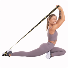 Резинка для фітнесу з петлями Gymtek Queenfit 86,5 х 4см чорно-жовта, код: 5907766669807