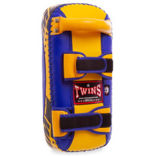 Пади для тайського боксу Тай-педи Twins 18x38x5см, синій-жовтий, 1шт, код: KPL2-M_BLY-S52