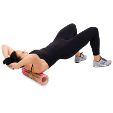 Ролер масажний циліндр (ролик мфр) FitGo Grid Spine Roller, 450x95 мм, рожевий, код: FI-9368_P