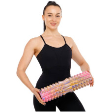 Ролер масажний циліндр (ролик мфр) FitGo Grid Spine Roller, 450x95 мм, рожевий, код: FI-9368_P