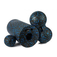 Набір для йоги PowerPlay EPP Foam Roller Set роллер + 2 масажні м"ячі, чорно-синій, код: PP_4008_Bl/Blue
