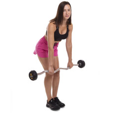 Штанга фіксована вигнута обрезиненная ZelartRubber Coated Barbell 10кг, код: TA-2687-10-S52