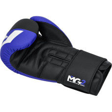 Боксерські рукавиці RDX F4 Boxing Sparring Gloves Hook&Loop 14 унцій, синій-чорний, код: BGR-F4U-14OZ